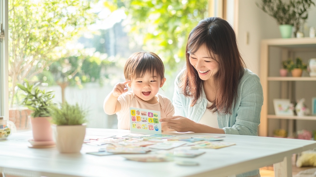 親子で英語を楽しむ様子